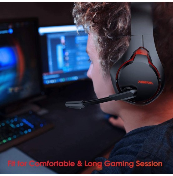 Jeecoo Xiberia USB Pro Gaming Headset for PC- 7.1 Surround Sound Headphones with Noise Cancelling Microphone- Memory Foam Ear Pads RGB Lights for Laptops