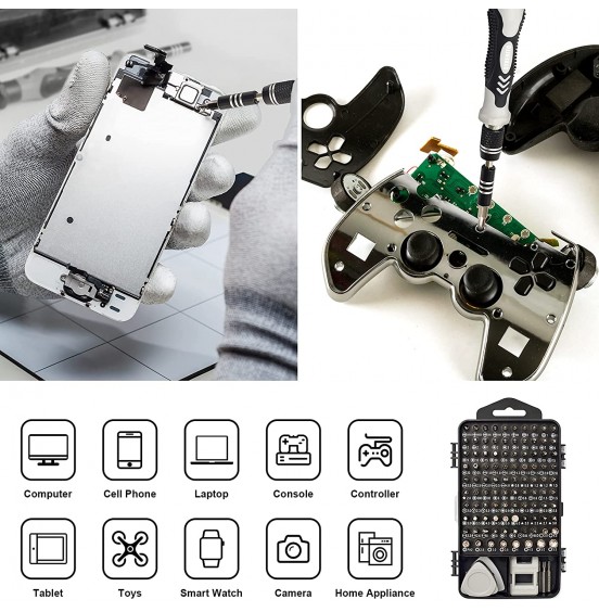 STREBITO Precision Screwdriver Set 124-Piece Electronics Tool Kit with 101 Bits Magnetic Screwdriver Set for Computer, Laptop, Cell Phone, PC, MacBook, iPhone, Nintendo Switch, PS4, PS5, Xbox Repair STREBITO Precision Screwdriver Set 124-Piece Electronics Tool Kit with 101 Bits Magnetic Screwdriver Set for Computer, Laptop, Cell Phone, PC, MacBook, iPhone, Nintendo Switch, PS4, PS5, Xbox Repair